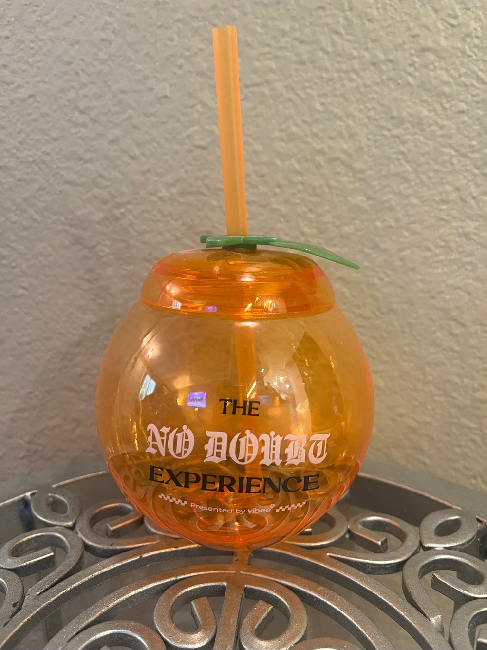The No Doubt Experience Orange Novelty Tumbler with Straw